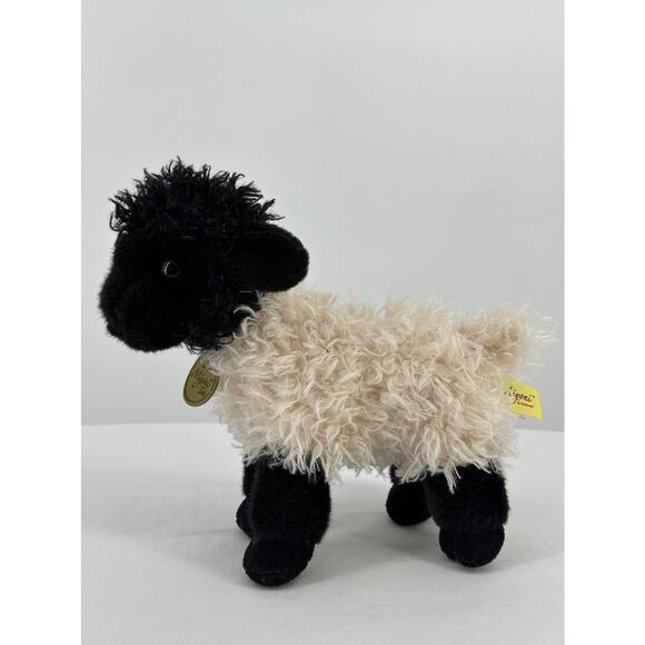 Miyoni Tots Black Head White Body Fuzzy Sheep Plush Stuffed Animal 8" - Picture 2 of 6